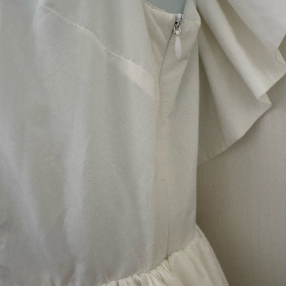 Small Luminary White One Shoulder Ruffled Mini Dress - Picture 4 of 7